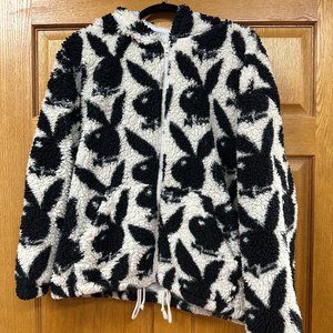 Playboy by Pacsun Printed Sherpa Hoodie Medium